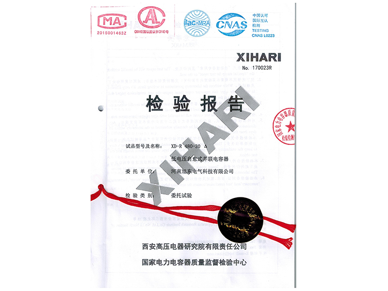 XDR電容檢驗報告